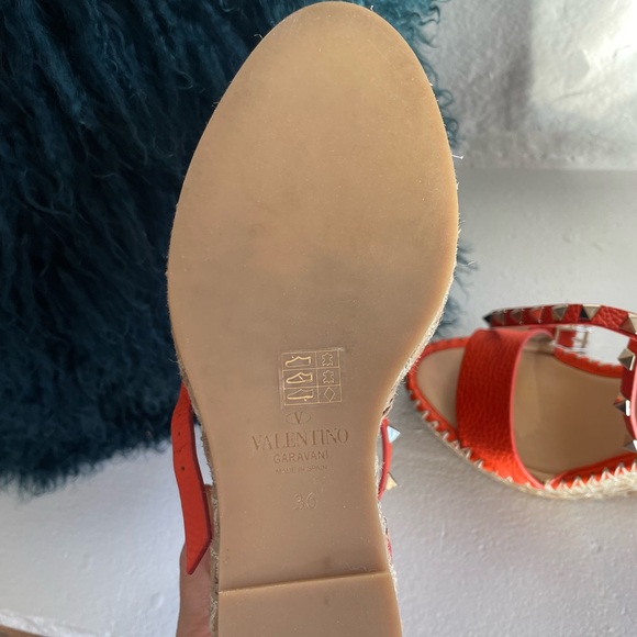 Valentino Garavani Orange Espadrille Wedges - Picture 7 of 10